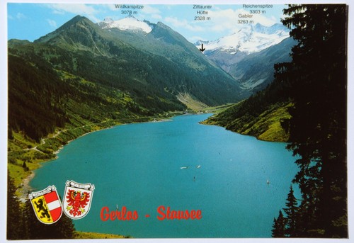 Postkarte vom gerlos stausee - gerlos,