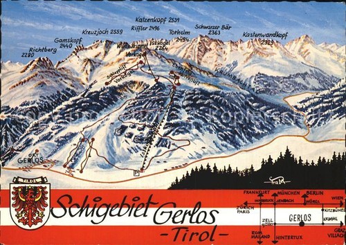 Gerlos skigebietskarte - gerlos,